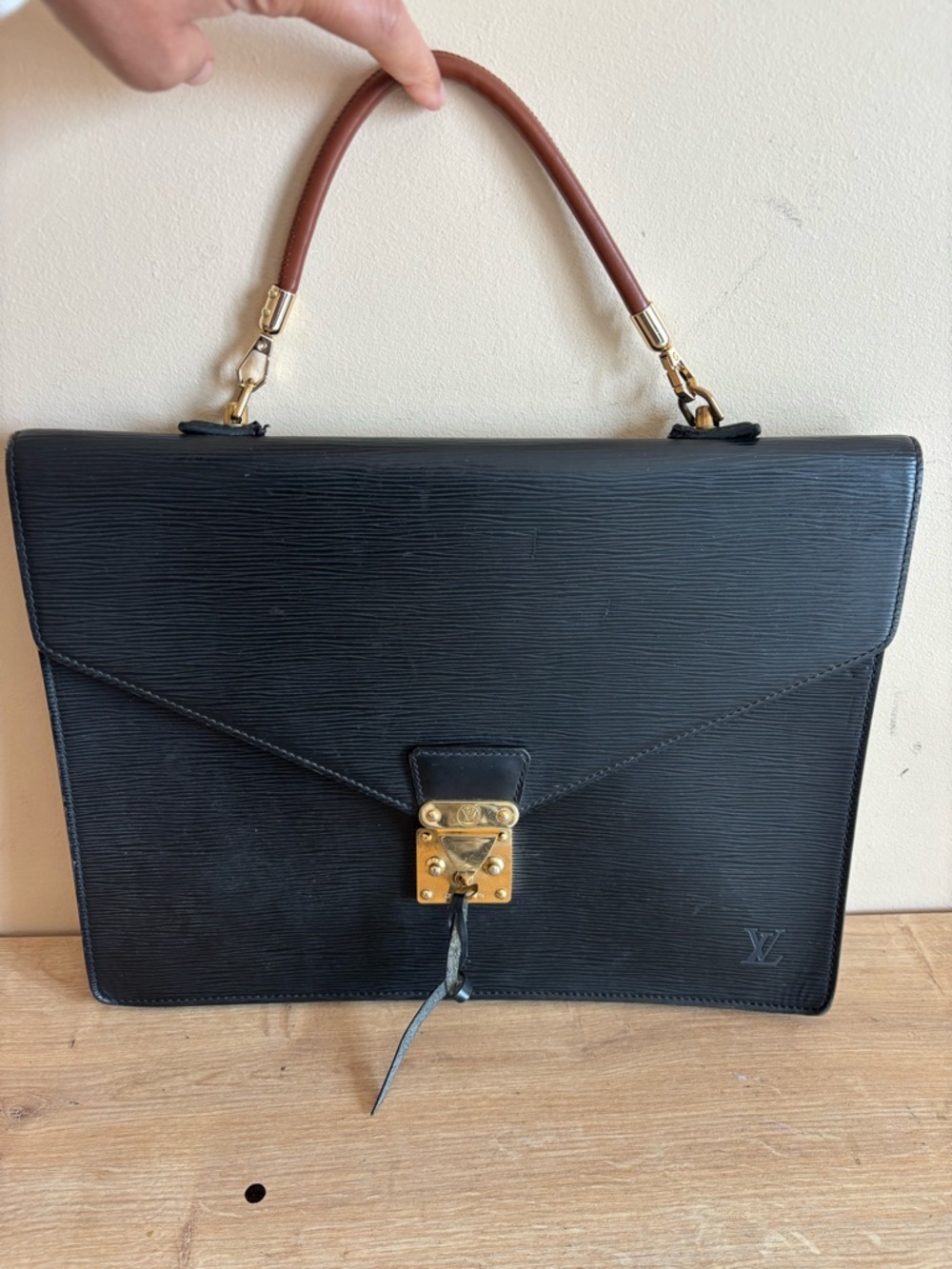 Authentic Louis Vuitton epi leather taiga briefcase